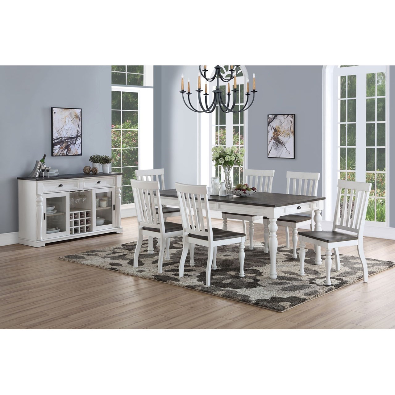 Steve Silver Joanna Dining Room Group with Six Chairs Standard